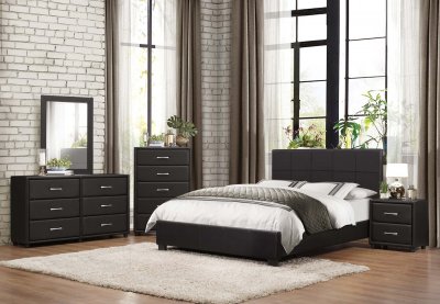 Lorenzi 2220 Bedroom Set in Black by Homelegance w/Options