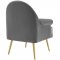 Revive Accent Chair in Gray Velvet Fabric by Modway