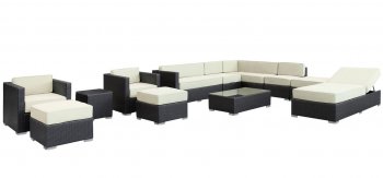 Fusion Outdoor Patio Sectional 12Pc Set Choice of Color - Modway [MWOUT-Fusion]