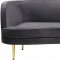 Vivian Sofa 694 in Grey Velvet Fabric by Meridian w/Options