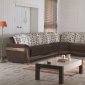 Belmont Sectional Sofa Convertible in Brown Fabric by Empire