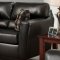 Black Faux Leather Modern Casual Sofa & Loveseat Set w/Options