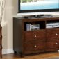 Dark Cherry Finish Contemporary TV Stand w/Storage Drawers