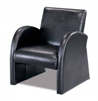 Black Vinyl Finish Retro Styled Lounge Chair