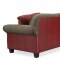 Two-Tone Fabric & Faux Leather Traditional Sofa w/Ottoman