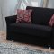 Utah Sofa Bed & Loveseat Set in Black Fabric by Empire