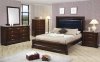 Dark Oak Finish Contemporary 5PC Bedroom Set w/Marble Tops