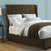 20770 Zachary Bed in Dark Brown Micro Velvet Fabric by Acme