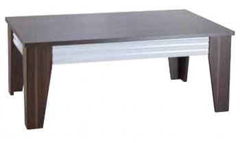 Brown Finish Contemporary Wooden Coffee Table w/White Details [IKCT-CADORNA]