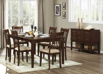 Dark Cherry Finish Modern Dining Table w/Optional Items [HEDS-5367-78]