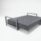 Classic Black Fabric Modern Convertible Sofa Bed w/Hardwood Arms