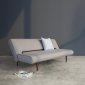 Unfurl Sofa Bed in Gray Fabric w/Wooden Legs by Innovation