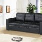 F6530 Convertible Sofa Bed in Black Faux Leather by Boss