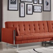 Andrea Sectional Sofa Bed in Orange by At Home USA