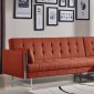 Andrea Sectional Sofa Bed in Orange by At Home USA