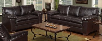 Wine Color Leatherette Modern Sofa and Loveseat Set [JTS-2375 Wine]