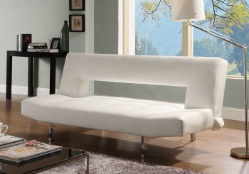 Drake 4805WHT Lounger Sofa Bed by Homelegance in White [HESB-4805WHT Drake]