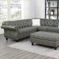 F6438 Sectional Sofa in Slate Grey Leatherette by Poundex