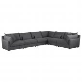 Sasha Sectional Sofa 6Pc 551681 Barely Black Coaster w/Options