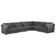 Sasha Sectional Sofa 6Pc 551681 Barely Black Coaster w/Options