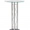 MB208BT Bar Set 3Pc in Chrome by Global w/ Black Bar Stools