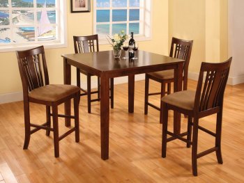 Brown Finish Modern 5Pc Counter Height Dining Set w/Square Top [WDDS-4814]