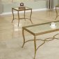 Antique Gold Metal Frame Stylish 3PC Coffee Table Set