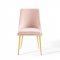 Viscount Dining Chair Set of 2 in Pink Velvet by Modway