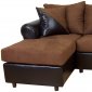 Cinnamon Fabric & Chocolate Bicast Contemporary Sectional Sofa