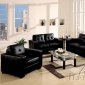 Black Leather Modern Sofa w/Optional Loveseat & Chair