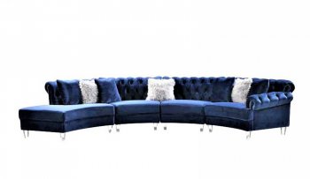 LCL-002 Sectional Sofa in Navy Blue Velvet [BDSS-LCL-002 Navy]