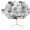 Espresso or Black & White Floral Microfiber Contemporary Chair