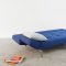 Wing Sofa Bed in Soft Sapphire Fabric by Innovation w/Steel Legs