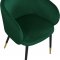 Louise Dining Chair 733 Set of 2 Green Velvet Fabric by Meridian