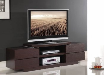 Wenge Finish Modern TV Stand w/Open Shelves [CVTV-Toscana-Wenge]