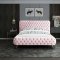 Delano Bed in Pink Velvet Fabric by Meridian w/Options