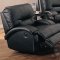 Black Bonded Leather Motion Living Room Sofa w/Options