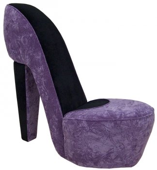 Purple Fabric Modern Stylish High-Heel Shoe Chair [EGCC-SC-Purple]