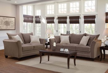 2665 Sofa by Serta Hughes in Light Brown Fabric w/Options [STS-2665]