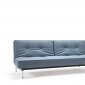 Splitback Sofa Bed in Blue w/Steel Legs by Innovation w/Options