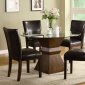 Deep Brown Finish & Glass Top Modern 5Pc Dining Set