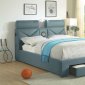 Asha Bed CM7892 in Blue Linen-Like Fabric