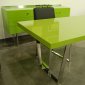 Green High Gloss Laquer Finish Modern Dining Table w/Metal Legs