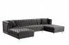 Moda Sectional Sofa 631 in Grey Velvet Fabric by Meridian