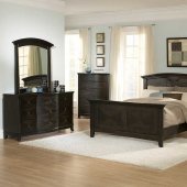 Dark Oak Transitional Arched Bed w/Optional Case Pieces