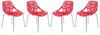 Asbury Set of 4 Dining Chairs AC16R in Red by LeisureMod [LMDC-AC16R-Asbury Red]