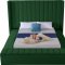 Kiki Upholstered Bed in Green Velvet Fabric by Meridian