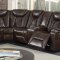 U1868 Power Motion Sectional Sofa in Blanche Brown by Global