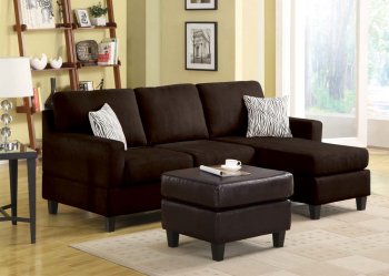 05907 Vogue Chocolate Microfiber Reversible Sectional Sofa [AMSS-05907 Vogue]