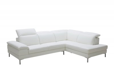 Carnation Sectional Sofa 1872 in White Eco-Leather by VIG